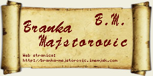 Branka Majstorović vizit kartica